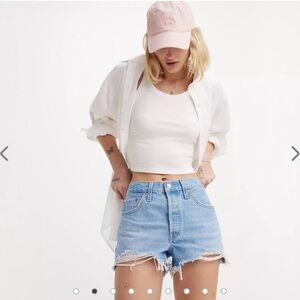 Levi 501 Original Fit High Rise Womens Shorts
